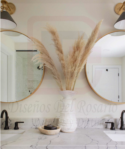 Espejo Set X 2 Circular 80 Cm Marco Dorado Elegantes Moda (Usado)