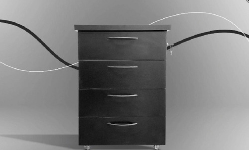 Gaveteiro Com Compartimento Secreto 4 Gavetas Preto Sfbox Preto