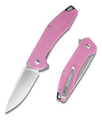 Cuchillo Táctico Plegable G10 Hoja D2 Rosa.