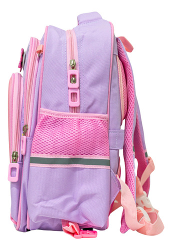 Mochila Hello Kitty Infantil Nena Con Brillos Y Estampados Lila