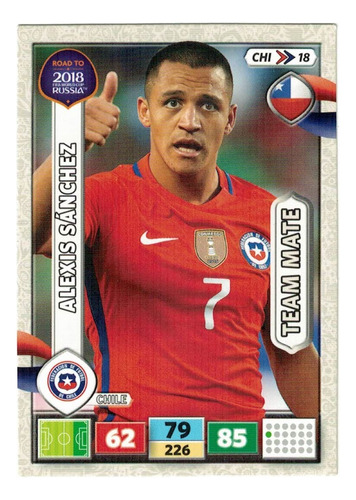 Carta Alexis Sanchez - Chile - Road To Rusia 2018 Panini