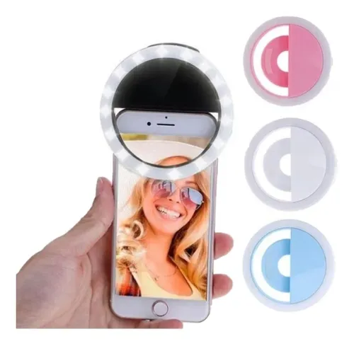 Aro Luz Led Clip Para Celular Recargable Selfie Ring Light