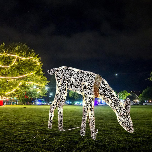 Navidad Reno Al Aire Libre Jardín De Navidad Luces Arte
