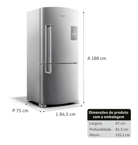 Geladeira Brastemp Frost Free Inverse 573 Litros Bre80ak