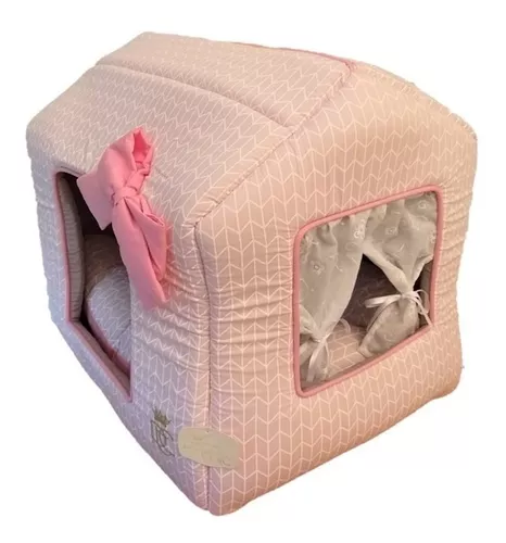 Casinha para Cachorros e Gatos Xadrez Rosa  Bichinho Virtual - Bichinho  Virtual Store