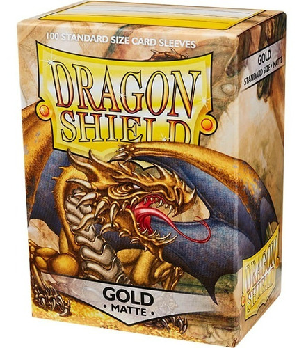 Dragon Shield 100 Fundas Matte Standard Dorado Pokemon 