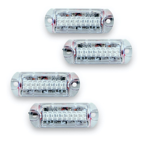Imagem 9 de 10 de 4 Strobo Automotivo Carro Ajk 4 Faróis Rgb Com Controle Novo