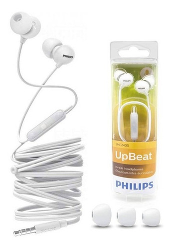 Audifonos Philips Upbeat She2405bl Blanco