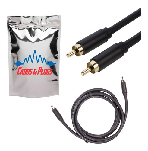 Cabo Rca - Rca 0,5m Cobre Banhado Ouro Audio Studio Blindado