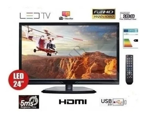 Imagen 2 de 5 de Monitor Led 24' Premium Tv Crystalview Hdmi 1080p Vga Usb