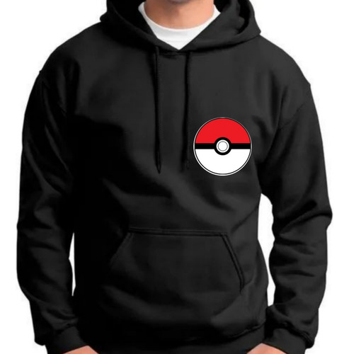 Sudadera Tipo Canguro De Pokemon ,picachu Color Negro 