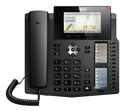 Teléfono Fanvil X6 Ip Empresarial Para 6 Líneas Sip, Voz Hd, 3 Pantallas Lcd A Color, 12 Teclas Blf, Poe