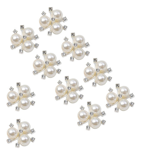 4 X 10 Uds. Botones De Perlas, Adornos De Diamantes De