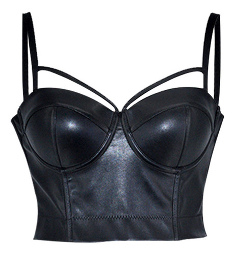 Ropa Moldeadora Sexy De Piel Con Cuello Sujetador Y Camisola