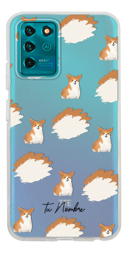Funda Para Zte Para Mujer Perrito Corgi Manchas Con Nombre
