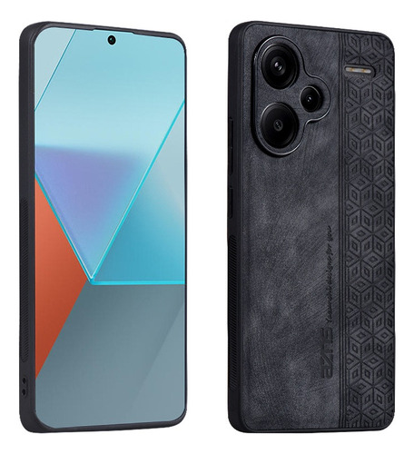 For Redmi Note 13 Pro+ 5g Cubic Print Slim Hard Pu Back Case