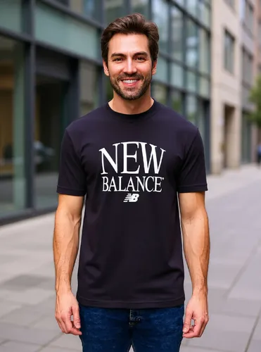 Camiseta Masculina New Balance Reimagined Graphic Preto Nsa Gg Liso