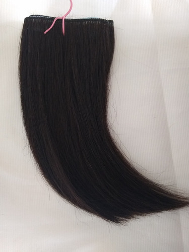 Imagem 5 de 5 de Franja Lateral Cabelo Humano Castanho Fita Adesiva 25cm