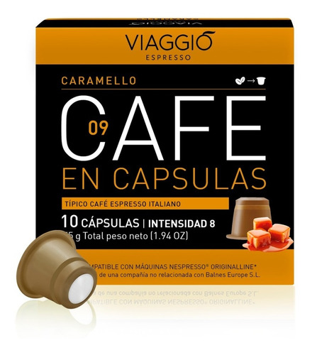 Pack 30 Cápsulas Café Viaggio Caramello Para Nespresso®