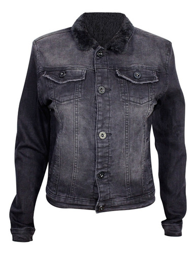 Imagen 1 de 10 de Chamarra De Mezclilla Dama Cuello Afelpado Moda 2021 14