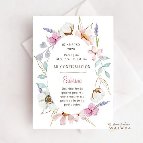 Imagen 10 de 10 de Estampas Confirmación Tarjetas Nenas X 4u