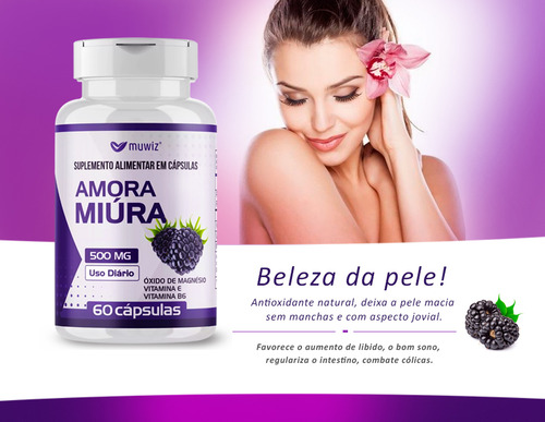 Amora Miúra C/ Isoflavonas + Vitamina B6 Muwiz 60caps 10 Uni