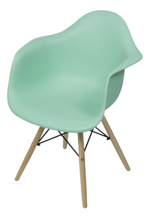 Silla Charles Eames Madera - Negra - Con Brazos Color de la estructura de la silla Verde menta