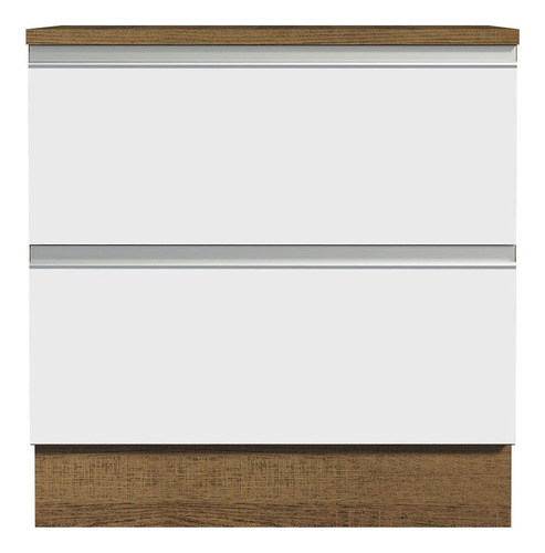 Gabinete Bajo Bufetera Madesa Glamy 80cm Con Encimera Mb 01 Color Marrón/Blanco