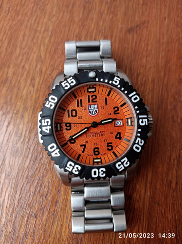 Reloj Luminox Navy Seal Acero, Esfera Naranja 44mm