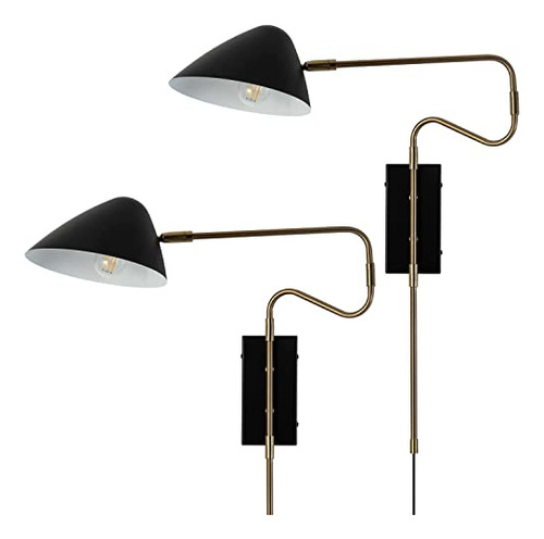 Moderno Plug In Wall Sconces Set De 2, Bla B09phfz9lt_130324