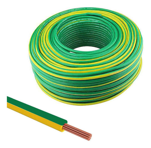 Cable Thw Calibre 10 Alucobre Keer 100m Antiflama Verde Color de la cubierta Verde/Amarillo