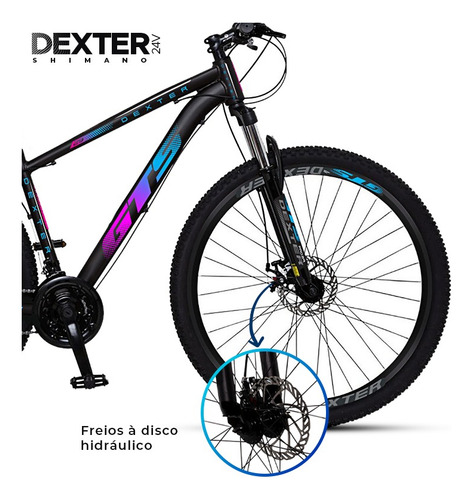 Bicicleta Gts Dexter 21v Aro 29 Shimano Freio Hidraulico