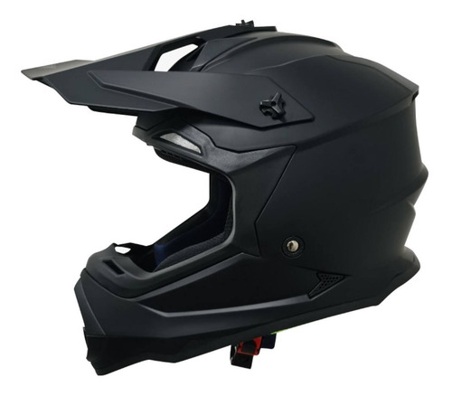 Imagen 2 de 7 de Casco Kov Motocross Hunter Negro Mate Certificado Dot Atv