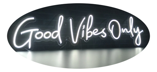 Placa Luminoso Neon De Led - Good Vibes Only - 1m X 35cm