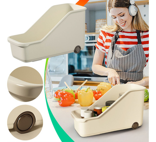 - Caja De Almacenamiento De Cocina Con Ruedas En Forma De