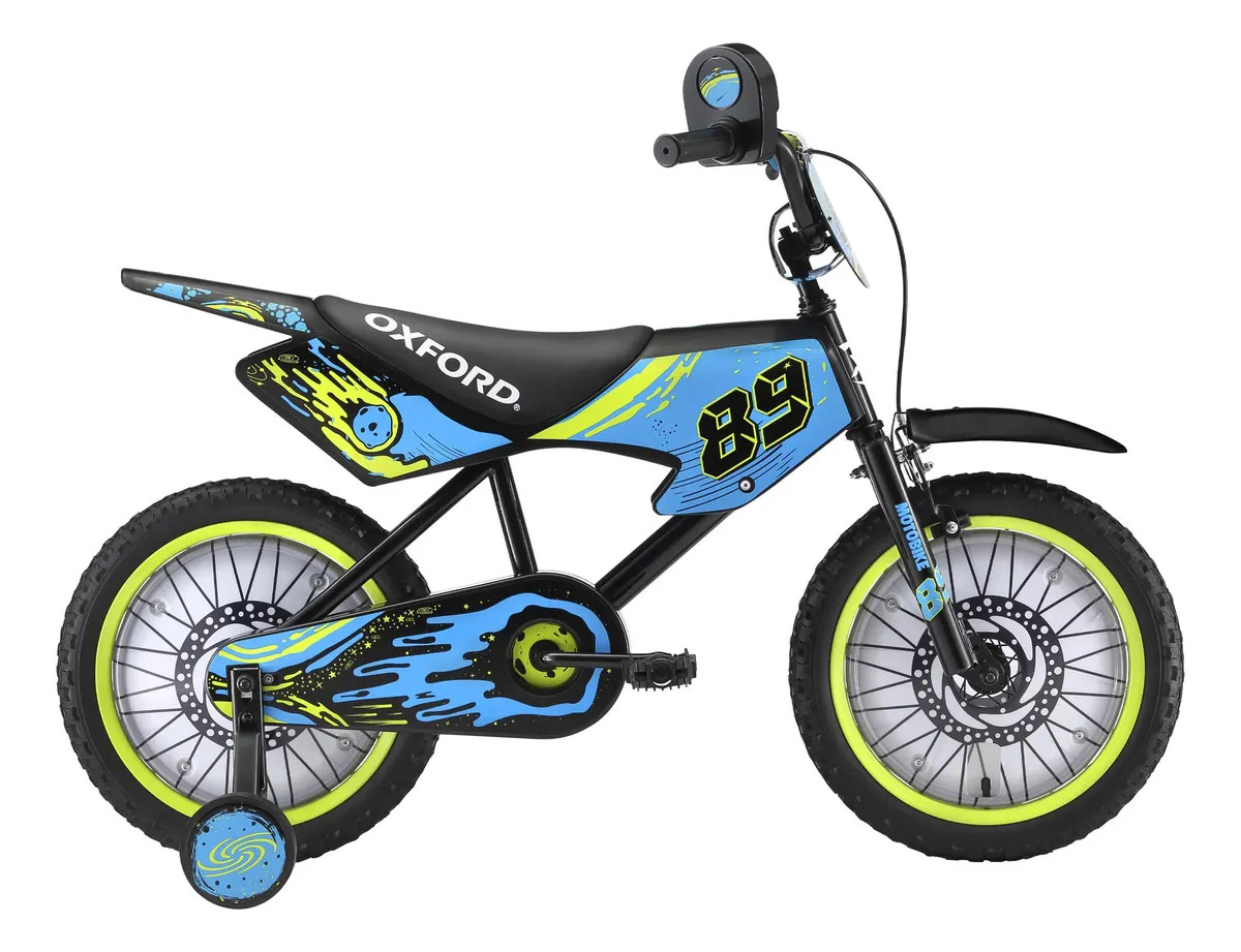 Bicicleta Oxford Infantil Motobike Aro 16 Negro/azul