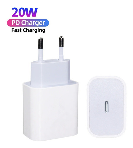Fonte Carregador Turbo Celular Usb Tipo C Branco 20w Ios