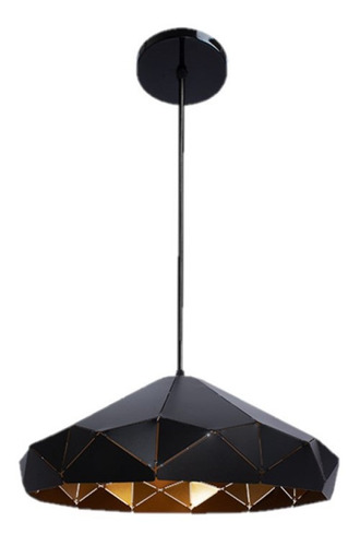 Lámpara Luminario Colgante Perfíl Geométrico Interior Maxxi Color Negro