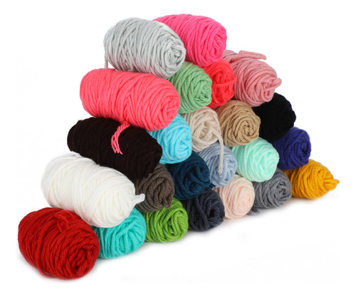 Hilo De Lana De 24 Colores, Kit Para Hacer Pompones