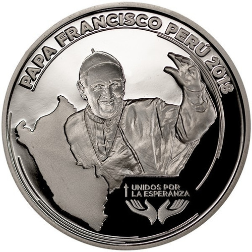 Moneda De Plata - Visita Del Papa Francisco Al Perú - Bcrp