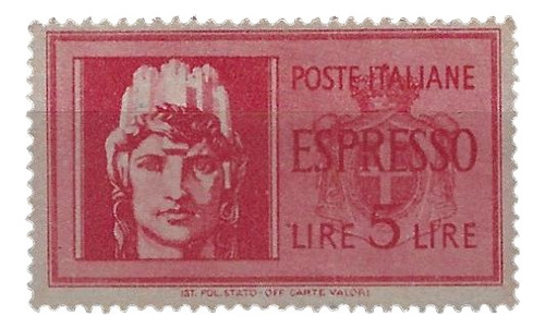 Lote2051 Italia 5 Liras Año 1945 Correo Express