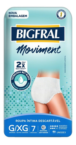 Roupa Íntima Bigfral Moviment G/xg - 7 Unidades