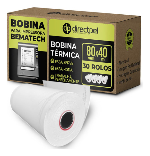 Directpel Bobina 80x40 Impressora N Fiscal Bematech Mp 4200