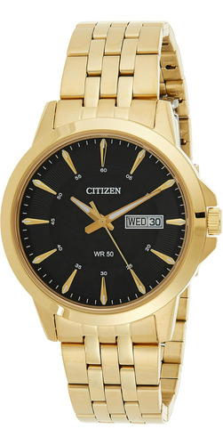 Reloj Analógico Citizen Con Esfera Negra Para Hombre - Bfe