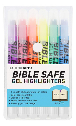 U.s. Office Supply Bible Safe 6 Resaltadores De Gel De Color