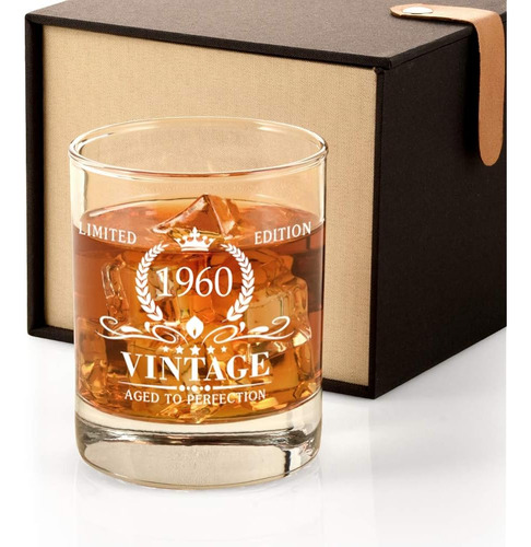 Triwol 63rd Birthday Gifts For Men, Vintage 1960 Whiskey Gla