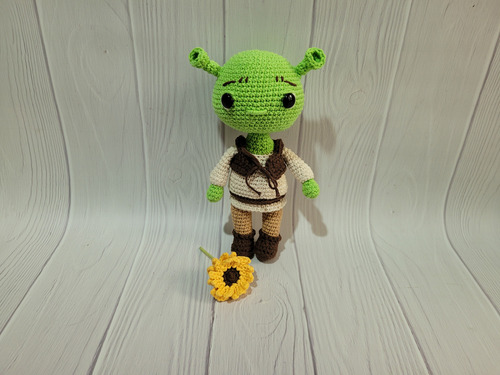 Shrek Ogro Amigurumi Muñeco Peluche Tejido Artesanal