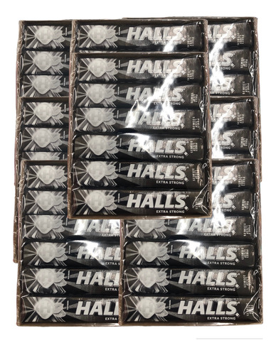 Pastillas Negras Extra Strong 96pz 9 Caramelos C/u Halls