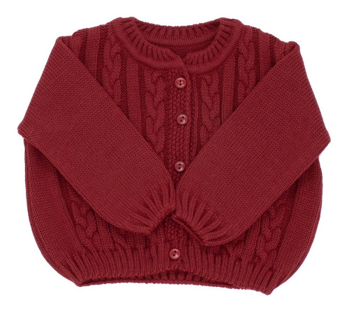 Cardigan De Lã Para Bebê Blusa C/botão De Trico Infantil