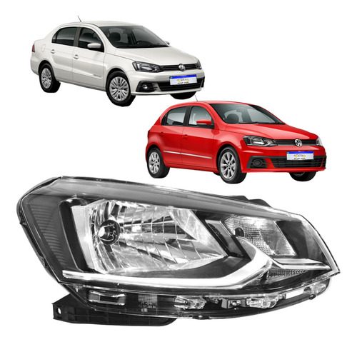 Farol Volkswagen Gol Voyage G7 2017 2018 Simples Novo L.d